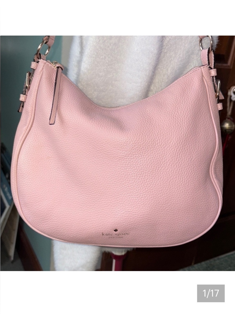 Kate Spade  hobo bag, shoulder bag, pebbled leather  pink   excellent condition
